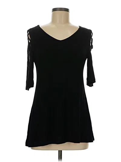 Pre-owned Unbranded 3/4 Sleeve T-shirt In Black