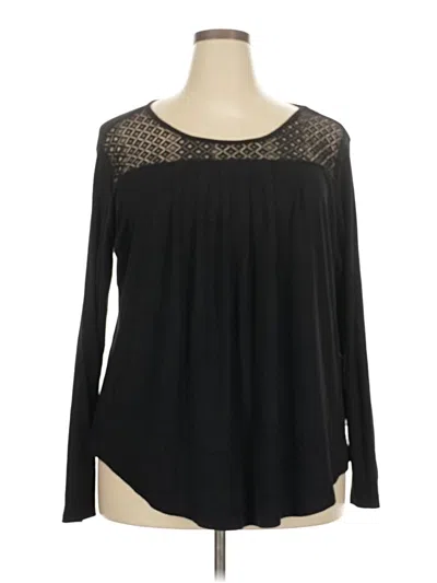 Pre-owned Unbranded 3/4 Sleeve T-shirt In Black