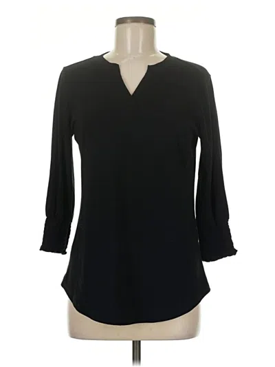 Pre-owned Unbranded 3/4 Sleeve T-shirt In Black