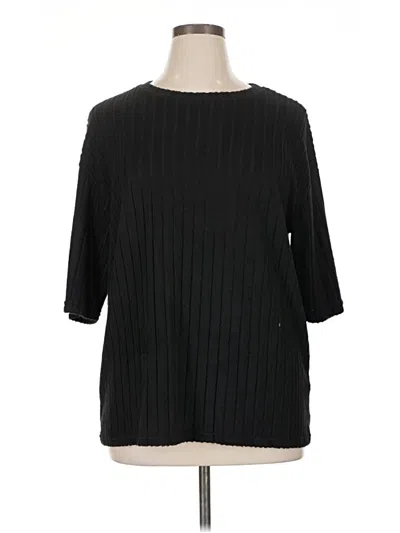 Pre-owned Unbranded 3/4 Sleeve T-shirt In Black