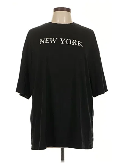 Pre-owned Unbranded 3/4 Sleeve T-shirt In Black