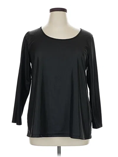 Pre-owned Unbranded 3/4 Sleeve T-shirt In Black