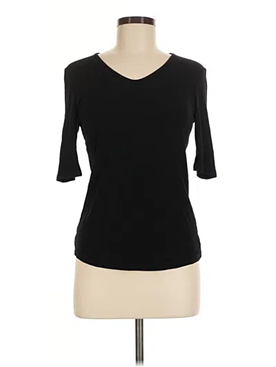 Pre-owned Unbranded 3/4 Sleeve T-shirt In Black