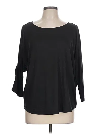 Pre-owned Unbranded 3/4 Sleeve T-shirt In Black
