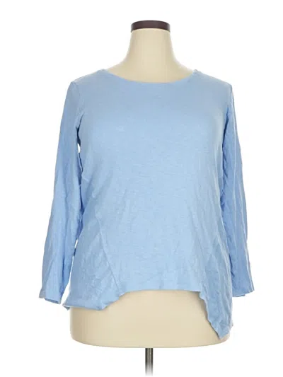 Pre-owned Unbranded 3/4 Sleeve T-shirt In Blue