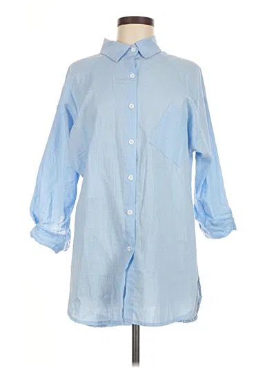 Pre-owned Unbranded 3/4 Sleeve T-shirt In Blue