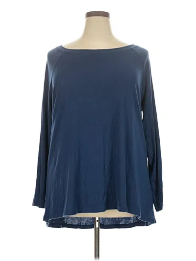 Pre-owned Unbranded 3/4 Sleeve T-shirt In Blue