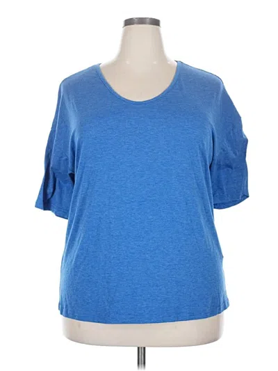 Pre-owned Unbranded 3/4 Sleeve T-shirt In Blue