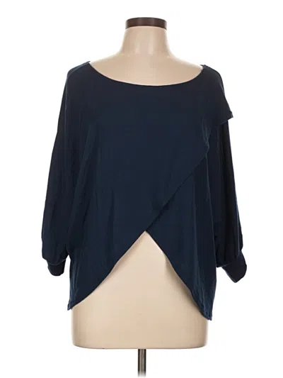 Pre-owned Unbranded 3/4 Sleeve T-shirt In Blue