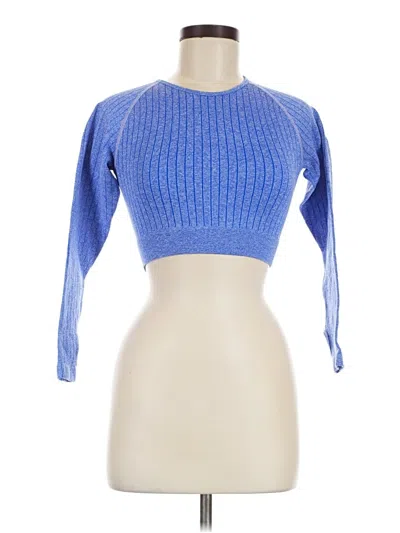 Pre-owned Unbranded 3/4 Sleeve T-shirt In Blue