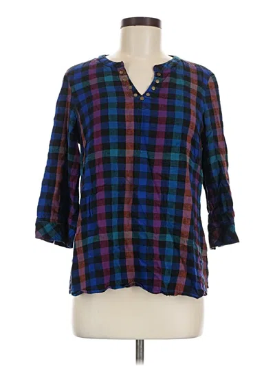 Pre-owned Unbranded 3/4 Sleeve T-shirt In Blue