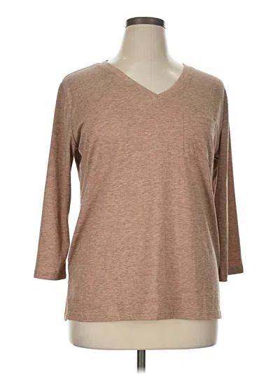 Pre-owned Unbranded 3/4 Sleeve T-shirt In Brown