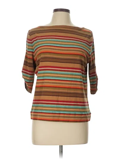 Pre-owned Unbranded 3/4 Sleeve T-shirt In Brown