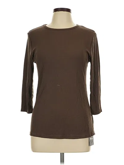 Pre-owned Unbranded 3/4 Sleeve T-shirt In Brown