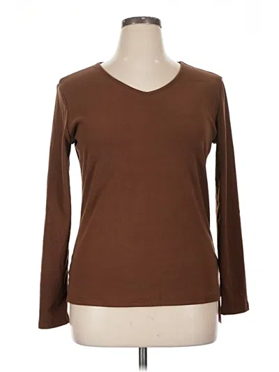 Unbranded 3/4 Sleeve T-shirt In Brown