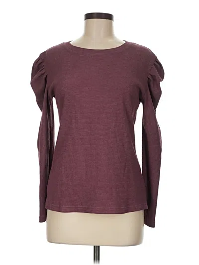 Pre-owned Unbranded 3/4 Sleeve T-shirt In Burgundy
