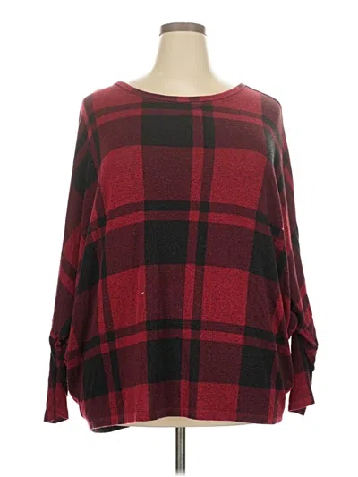 Pre-owned Unbranded 3/4 Sleeve T-shirt In Burgundy