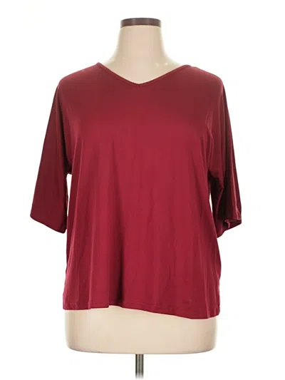 Pre-owned Unbranded 3/4 Sleeve T-shirt In Burgundy