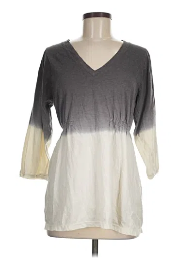 Pre-owned Unbranded 3/4 Sleeve T-shirt In Gray