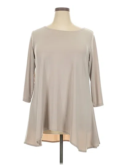 Pre-owned Unbranded 3/4 Sleeve T-shirt In Gray