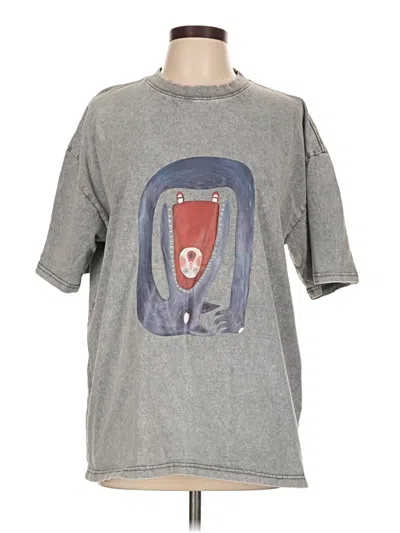 Pre-owned Unbranded 3/4 Sleeve T-shirt In Gray