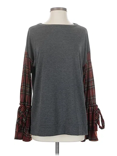 Pre-owned Unbranded 3/4 Sleeve T-shirt In Gray