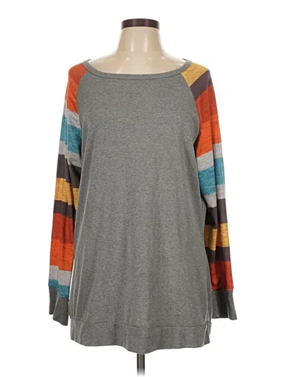 Pre-owned Unbranded 3/4 Sleeve T-shirt In Gray
