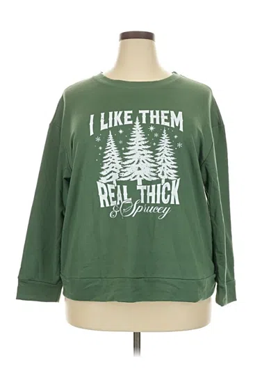 Pre-owned Unbranded 3/4 Sleeve T-shirt In Green