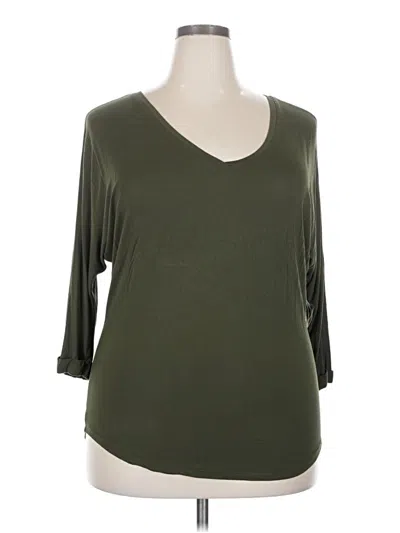 Pre-owned Unbranded 3/4 Sleeve T-shirt In Green