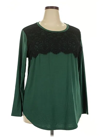Pre-owned Unbranded 3/4 Sleeve T-shirt In Green