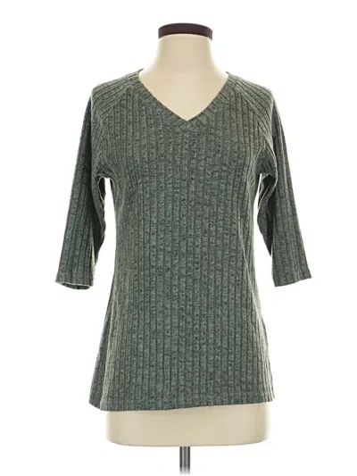 Pre-owned Unbranded 3/4 Sleeve T-shirt In Green