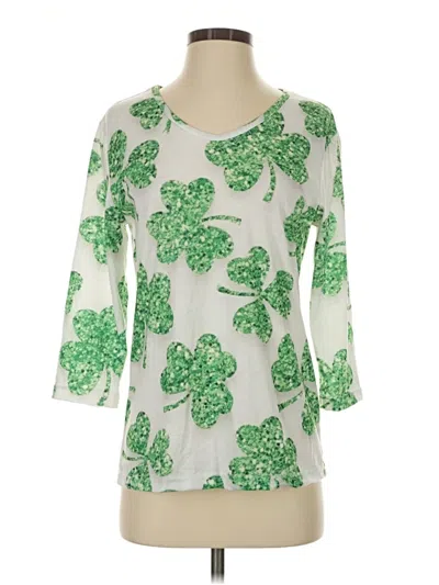 Pre-owned Unbranded 3/4 Sleeve T-shirt In Green