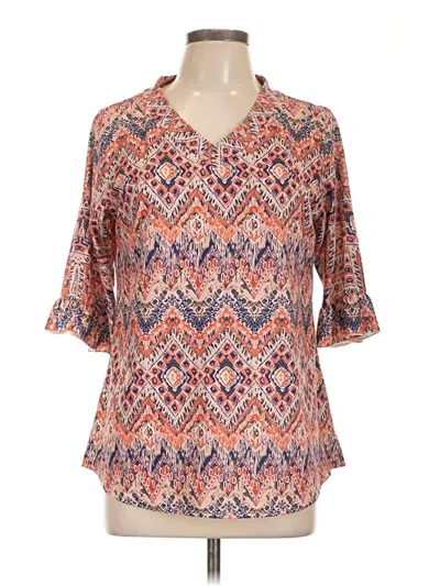 Pre-owned Unbranded 3/4 Sleeve T-shirt In Orange