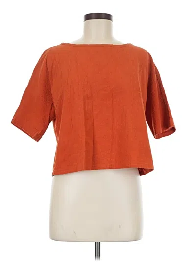 Pre-owned Unbranded 3/4 Sleeve T-shirt In Orange