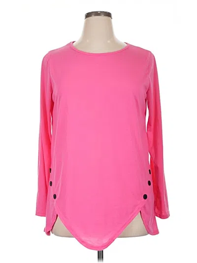 Pre-owned Unbranded 3/4 Sleeve T-shirt In Pink