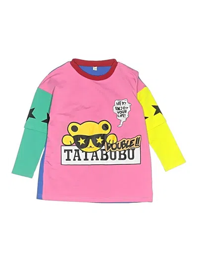 Pre-owned Unbranded Kids' 3/4 Sleeve T-shirt In Pink