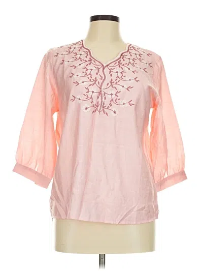 Pre-owned Unbranded 3/4 Sleeve T-shirt In Pink