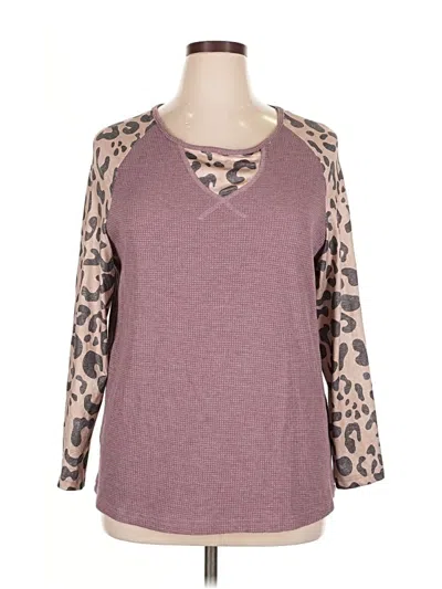 Pre-owned Unbranded 3/4 Sleeve T-shirt In Purple