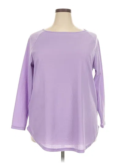 Pre-owned Unbranded 3/4 Sleeve T-shirt In Purple