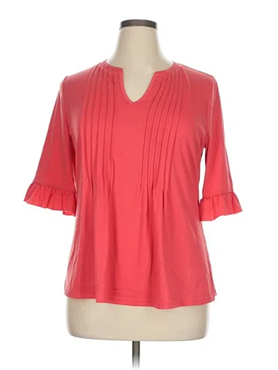 Pre-owned Unbranded 3/4 Sleeve T-shirt In Red