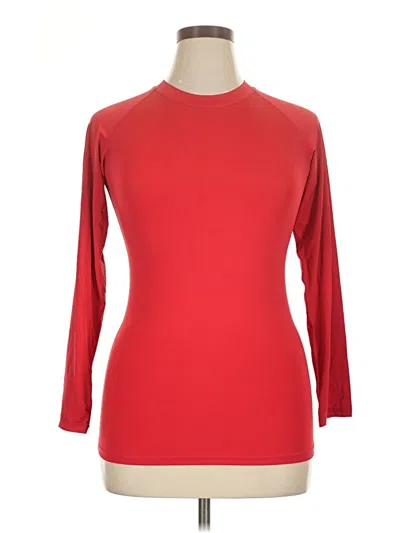 Pre-owned Unbranded 3/4 Sleeve T-shirt In Red
