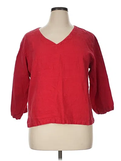 Pre-owned Unbranded 3/4 Sleeve T-shirt In Red
