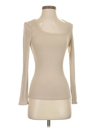 Pre-owned Unbranded 3/4 Sleeve T-shirt In Tan