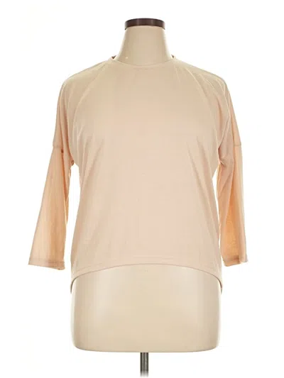 Pre-owned Unbranded 3/4 Sleeve T-shirt In Tan