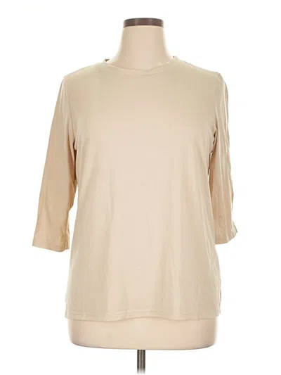 Pre-owned Unbranded 3/4 Sleeve T-shirt In Tan
