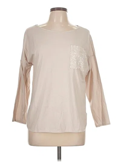 Pre-owned Unbranded 3/4 Sleeve T-shirt In Tan