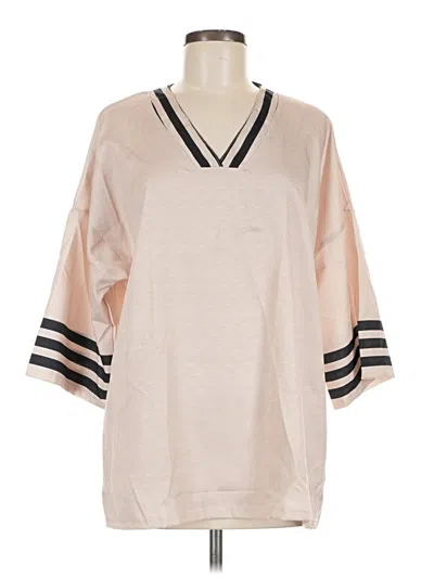 Pre-owned Unbranded 3/4 Sleeve T-shirt In Tan