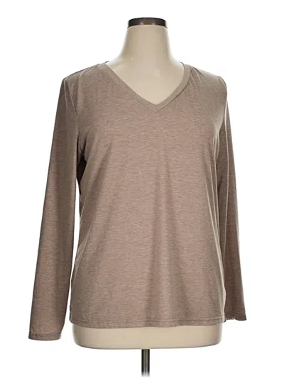 Pre-owned Unbranded 3/4 Sleeve T-shirt In Tan