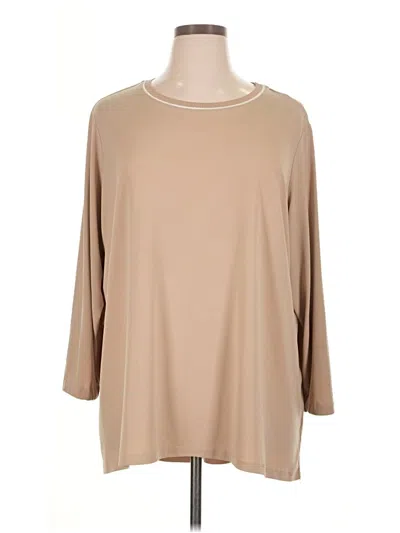 Pre-owned Unbranded 3/4 Sleeve T-shirt In Tan