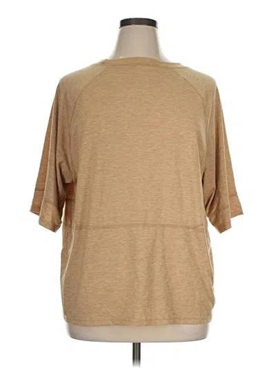 Pre-owned Unbranded 3/4 Sleeve T-shirt In Tan